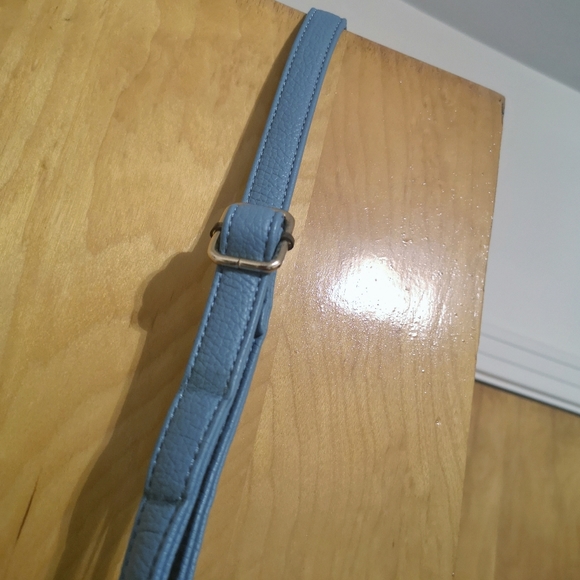 La Diva Vegan Leather Handheld Shoulder and Crossbody Bag Blue Purse - Picture 13 of 13